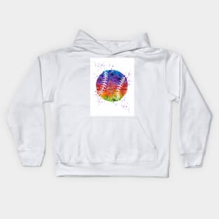 Baseball Ball Watercolor Sports Gifts Kids Hoodie